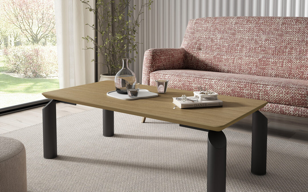 MESA BERMEO Y SOFÁ NARANJO